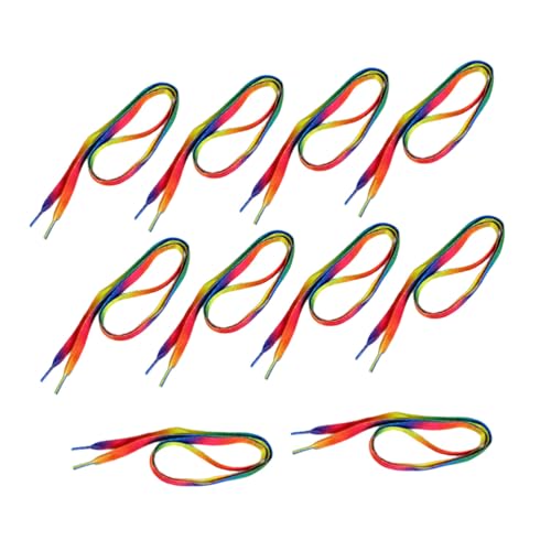 ROMISBABA 10 Paare Flache Regenbogen schnürsenkel Bunt Langlebig für Sneakers Sportschuhe Canvas Schuhe Modisch und Reißfest Geeignet für Damen Herren von ROMISBABA