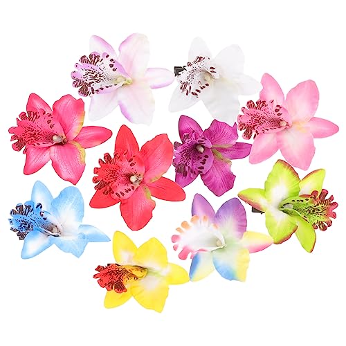 ROMISBABA 10 Stk Teiliges Orchideen Haarspangen Dekorative Blumen Haarklammern für Damen Geeignet als Hochzeits und Urlaubs Haarschmuck Einfach Anzubringen Schonend zum Haar Vielseitig von ROMISBABA