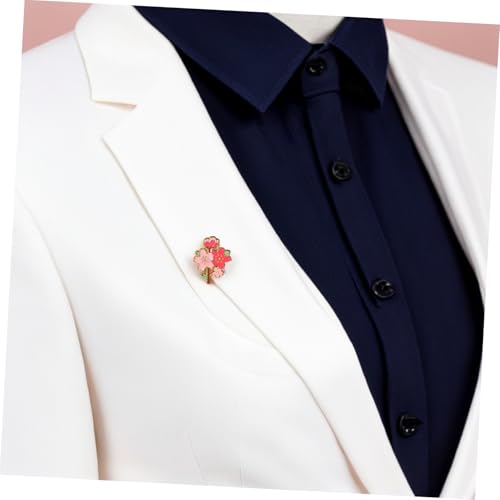 ROMISBABA 10 Stück Kirschblüten Broschen Niedliche Emaille Anstecknadeln aus Metall mit Robustem Finish Leichte Blumen Pins für Damen Kleidung Taschen und Vielseitige Accessoires von ROMISBABA