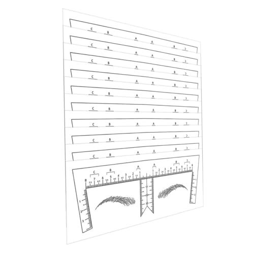 ROMISBABA 10 Stück Teiliges Augenbrauenlineal für Präzise Messung und Symmetrisches Formen Geeignet für Frauen Kompatibel mit Stiften und Schablonen Leichtes Positionieren für von ROMISBABA