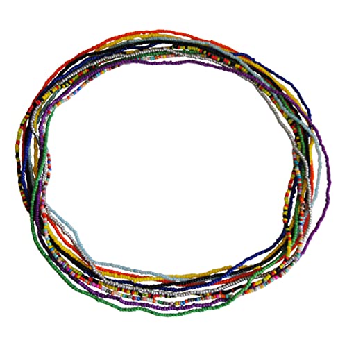 ROMISBABA 10 Stück Teiliges Farbenfrohe Perlen Waist Chain für Frauen Mehrlagige Körperkette für Strandpartys Hochzeiten und Tanzveranstaltungen Modisches Boho Zubehör von ROMISBABA