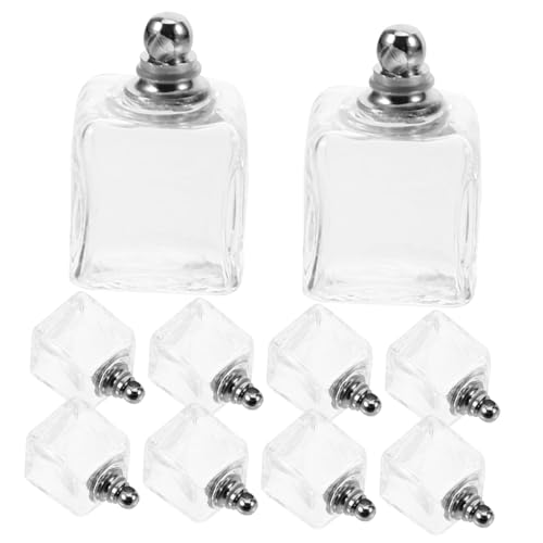 ROMISBABA 10 Stück Teiliges Kugel Anhänger Transparent DIY Schmuck Charms mit Schraubverschluss Stabile Glasanhänger für Armbänder Halsketten und Bastelbedarf von ROMISBABA