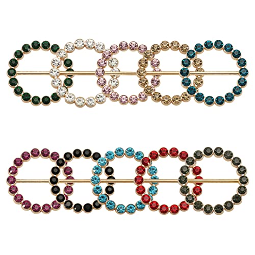 ROMISBABA 10 Stück Teiliges Multifunktionale Schalringe Shirt Clips für Kleidung und Schals Gemischten Farben Tragbare Accessoires für von ROMISBABA