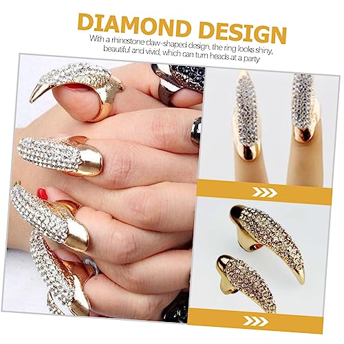 ROMISBABA 10 Stück Teiliges Retro Punk Claw Fingerring mit Fest Eingebetteten Strasssteinen Robuster Legierung Vielseitiger Schmuck für Halloween Party Cosplay und Alltag Verlässlich und von ROMISBABA