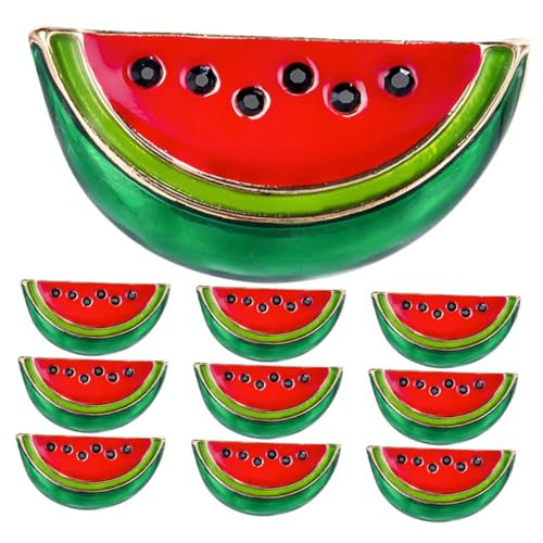 ROMISBABA 10stücke Wassermelonen-brosche Aus Legierung Cartoon-obstbrosche Süße Für Damen Anzughemdbrosche Wassermelonen-schalnadel Anstecknadel Für Rucksäcke von ROMISBABA