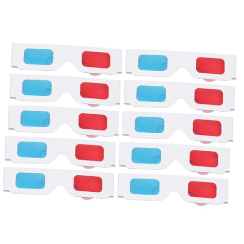 ROMISBABA 10 Teiliges Papierbrillen Rot Blau für Filme und Spiele Leichte Tragbare Brille für Dvds Vielseitig Einsetzbar Komfortabel und Einfach zu Verwenden von ROMISBABA