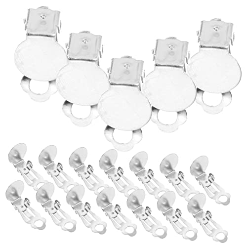 ROMISBABA 100 Stück Teiliges DIY Ohrclip Silberfarbene Ohrclips für Frauen Nicht Durchbohrt Schmuckzubehör Selbermachen Geschenkidee für Damen und Mädchen von ROMISBABA