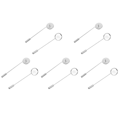 ROMISBABA 10St Broschenhalter abstecknadeln bastelzeug brooch Sicherheitsnadeln sortiert Broschennadelstifte bastelset schmuck leere Brosche runder Tablett-Reversnadelstift Legierung Silver von ROMISBABA