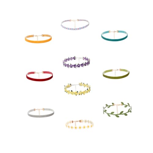 ROMISBABA 10Stücke Teiliges Choker Halskette für Frauen Floral Choker Halskette Hochzeiten Partys Täglichen Gebrauch Stilvolles Design von ROMISBABA