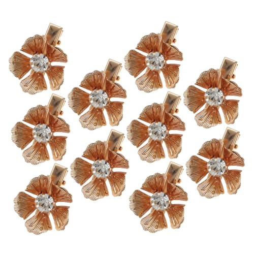 ROMISBABA 10stücke Metallblumen-haarspangen Minimalistische Haarklammern Für Damen Stilvolle Blumen-haarclips Perfektes Haarschmuck Für Jede Gelegenheit Goldene Farbvariante von ROMISBABA