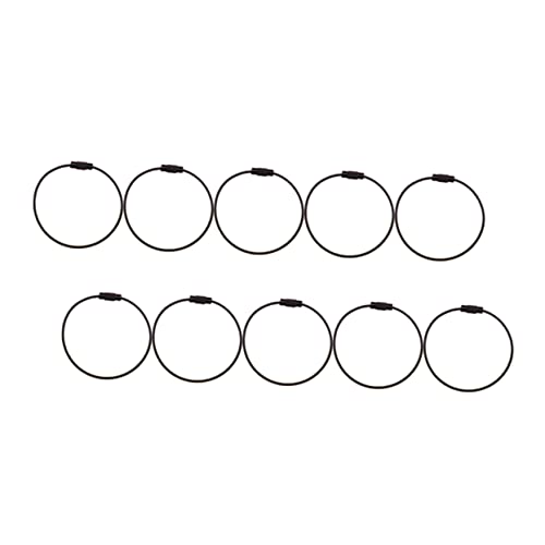 ROMISBABA 10stücke Schlüsselanhänger Schwarz Aus Metall Einfacher Schlüsselring Langlebige Schlüsselanhänger Teile Ring Für Schlüssel Robustes Eisenmaterial von ROMISBABA