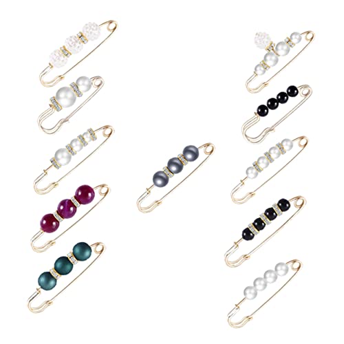 ROMISBABA 11 Stücke Perle Hosen Schnalle Pin Frauen Brosche Pin Elegante Dauerhafte Brosche von ROMISBABA