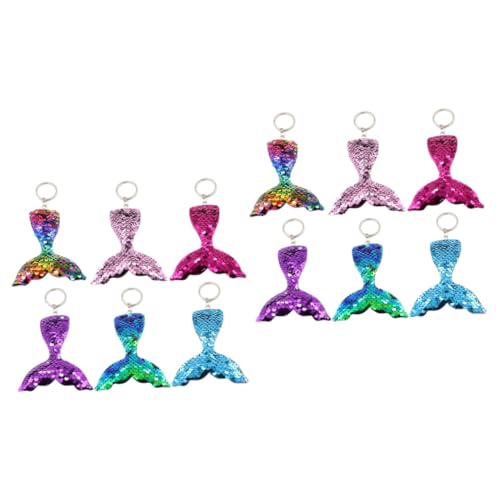ROMISBABA 12stücke Teiliges Bunter Fischschwanz Schlüsselanhänger Aus Pailletten Modische Handtaschen- Für Frauen Deko Für Schlüssel Geldbeutel Und Mehr von ROMISBABA