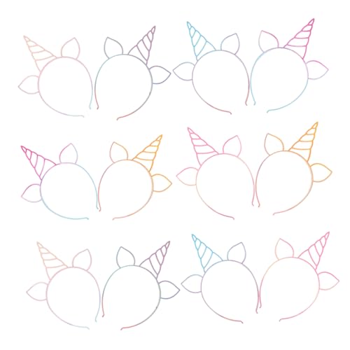 ROMISBABA 12stücke Einhorn-horn-stirnband Aus Kunststoff Mit Glitzerakzenten Verspieltes Design Als Modischer Haarreifen Für Geburtstage Urlaub Cosplay Und Partys von ROMISBABA
