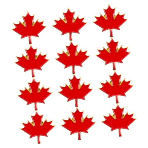ROMISBABA 12 Stück Tag Ahornblatt Anstecknadel Metall Emaille Brosche für Kleidung Taschen Hüte Patriotisches Souvenir für Kanadische Feiertage von ROMISBABA