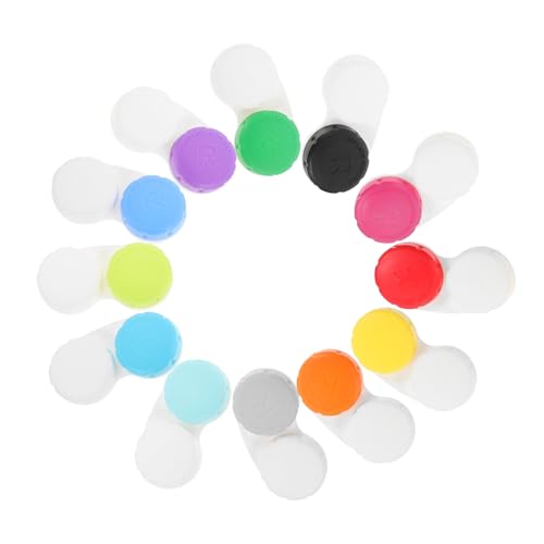 ROMISBABA 12 Stück Teiliges Kontaktlinsen Robustem Material Auslaufsichere Aufbewahrungsbox Kompakt und Tragbar für Zuhause und Unterwegs Praktischer Organizer für Kontaktlinsen von ROMISBABA