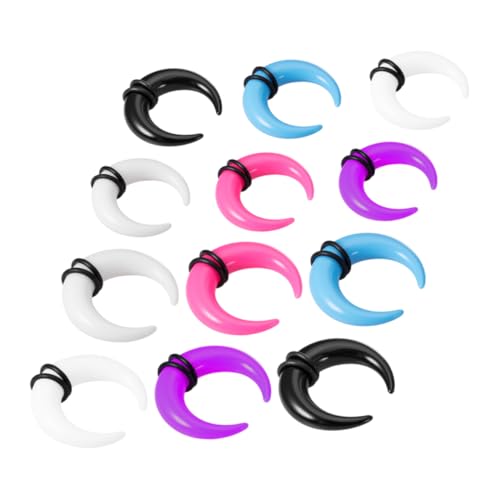 ROMISBABA 12 Stück Teiliges Septum Piercing U Förmige Nasenringe und Ohrdehner Transparent Blau und Vielseitige Schmuckstücke für Alltag und Partys von ROMISBABA