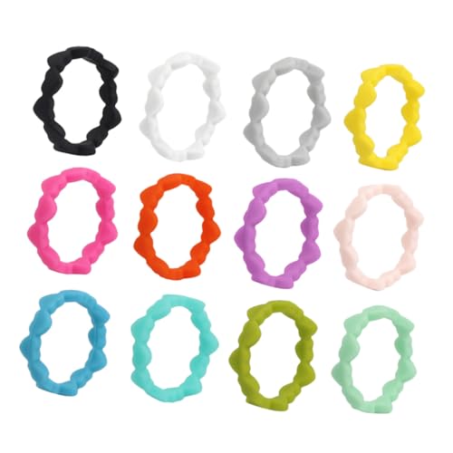 ROMISBABA 12 Stück Teiliges Silikonringe mit Herzform Atmungsaktive Sport Hochzeitsbänder Flexible Finger Zehenringe für Damen und Herren Hautfreundlich für Alltag und Besondere Anlässe von ROMISBABA
