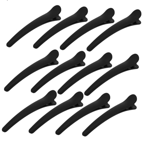 ROMISBABA 12Stücke Mattierte Haarspangen Entenschnabel Clips für Damen und Rutschfeste Haarklammern für Friseure und Kosmetikerinnen Vielseitig Einsetzbar und Leicht von ROMISBABA