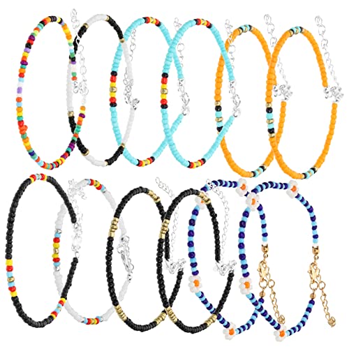 ROMISBABA 12Stücke Perlen Fußkettchen Teiliges Damen Schmuck Langlebigen Materialien für Strandpartys Festivals Alltagsmode Perfektes Accessoire ROMISBABA 12Stücke Perlen Fußkettchen Teiliges Damen Schmuck Langlebigen Materialien für Strandpartys Festivals Alltagsmode Perfektes Accessoire von ROMISBABA