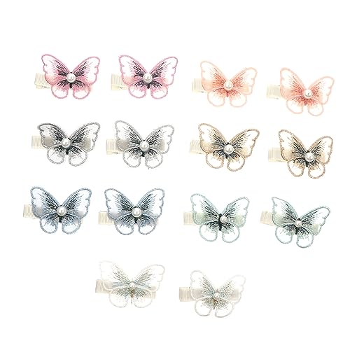 ROMISBABA 14 Stück Stylisches Teiliges Haarspangen mit Schmetterlingen und Perlen für Damen Vielseitig Kombinierbar für Zufällige Farbe Zufällige Farbe von ROMISBABA