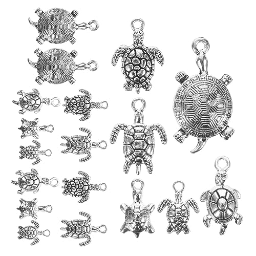ROMISBABA 18stücke Schildkröte Charms Aus Legierung Anhänger Zum Selbermachen Schlüsselanhänger-zubehör Schildkröten-charm Für Diy-schmuck Armband-charms Schlüsselring-anhänger von ROMISBABA