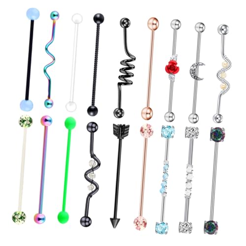 ROMISBABA 18stücke Barbell-ohrstecker Aus Edelstahl Dekorative Ohrstecker Modische Ohrringe Für Doppelt Durchbohrte Ohrlöcher Piercingschmuck Für Party Und Alltag von ROMISBABA