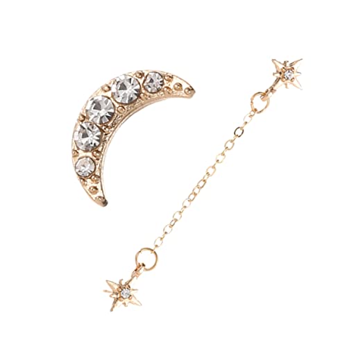 ROMISBABA 1Paar Asymmetrische Ohrringe mit Sternen und Mond für Frauen Modischer Ohrschmuck Langlebigen Materialien für Elegantem von ROMISBABA