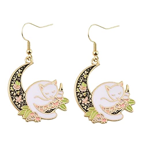 ROMISBABA 1Paar Dangle Katzenohrringe mit Monddesign für Frauen Stilvolle Tierische Hängeohrringe Langlebigem Material für Modebewusste Frauen Partys Attraktiver ROMISBABA 1Paar Dangle Katzenohrringe mit Monddesign für Frauen Stilvolle Tierische Hängeohrringe Langlebigem Material für Modebewusste Frauen Partys Attraktiver von ROMISBABA