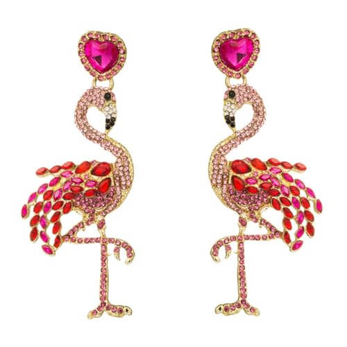ROMISBABA 1Paar Flamingoförmige Ohrringe mit Strasssteinen Lässiger Party Ohrschmuck für Damen Stilvolle Auffällige Accessoires Rot Geburtstage Jubiläumsfeiern ROMISBABA 1Paar Flamingoförmige Ohrringe mit Strasssteinen Lässiger Party Ohrschmuck für Damen Stilvolle Auffällige Accessoires Rot Geburtstage Jubiläumsfeiern von ROMISBABA