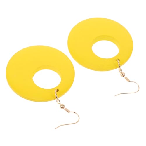ROMISBABA Gelbe Geometrische Holzohrringe Leichte Dangle Drop Ohrringe Für Frauen Retro Hängende Ohrringe Für Partys Und Besondere Anlässe von ROMISBABA