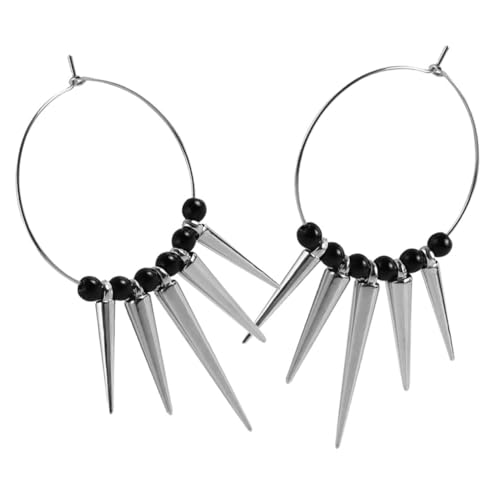 ROMISBABA 1Paar Große Ohrringe mit Nieten für Damen Punk Style Hip Hop Creolen Trendiger Modeschmuck Geometrisches Design für Partys Besondere Anlässe Schmuck für Frauen von ROMISBABA