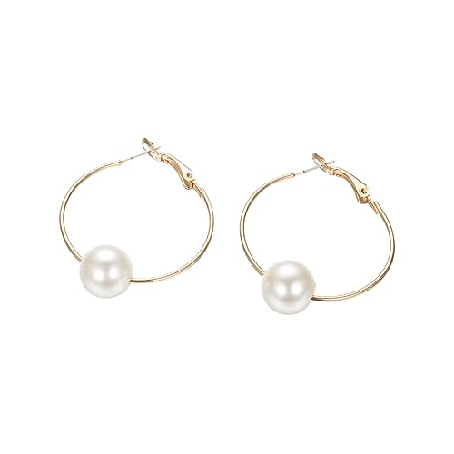 ROMISBABA 1Paar Große Perlenohrringe für Frauen Ohrstecker Weiß Muschelperlen mit Sterling Goldbeschichtung Hypoallergen Besondere ROMISBABA 1Paar Große Perlenohrringe für Frauen Ohrstecker Weiß Muschelperlen mit Sterling Goldbeschichtung Hypoallergen Besondere von ROMISBABA