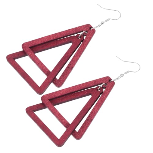 ROMISBABA 1Paar Holzohrschmuck Ohrringe im Stilvollen Design Farbenfroh Leicht für Damen Weinrot ROMISBABA 1Paar Holzohrschmuck Ohrringe im Stilvollen Design Farbenfroh Leicht für Damen Weinrot von ROMISBABA