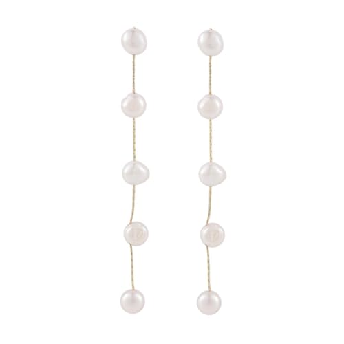 ROMISBABA 1Paar Lange Perlenohrringe Dangle für Damen Hypoallergen Elegantes Design für Alltag und Besondere Anlässe Süßwasserperlen von ROMISBABA