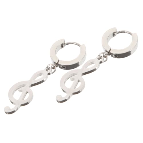 ROMISBABA 1Paar Musiknoten Ohrringe für Männer Cooles Design Langlebiges Legierungsmaterial Stilvolle Ohrschmuck für Hip Hop von ROMISBABA