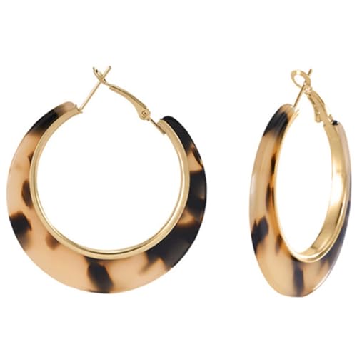 ROMISBABA 1Paar Ohrringe für Damen Große Creolen im Vintage Design Geometrische Form Durchbohrte Ohrstecker Tortoisefarben für Besondere Anlässe Hautfreundliche ROMISBABA 1Paar Ohrringe für Damen Große Creolen im Vintage Design Geometrische Form Durchbohrte Ohrstecker Tortoisefarben für Besondere Anlässe Hautfreundliche von ROMISBABA