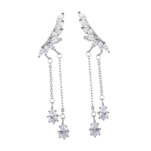 ROMISBABA 1Paar Ohrringe mit Elegantem Design Silber Funkelnde Ohrringe für Besondere Anlässe für Frauen oder Freundinnen von ROMISBABA