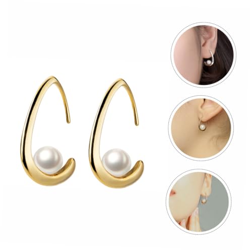 ROMISBABA 1Paar Perlenohrringe Stilvolle Goldene Ohrringe für Damen Eleganter Party Ohrschmuck im Accessoire ROMISBABA 1Paar Perlenohrringe Stilvolle Goldene Ohrringe für Damen Eleganter Party Ohrschmuck im Accessoire von ROMISBABA