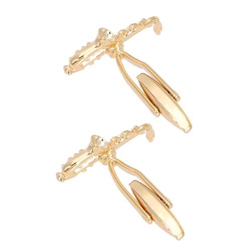 ROMISBABA Manschettenknöpfe in Saxophonform Goldfarben Hochglanzpoliert Für Herrenhemden Mit Ärmelschnalle Vielseitig Einsetzbar Als Kleidungsaccessoire von ROMISBABA