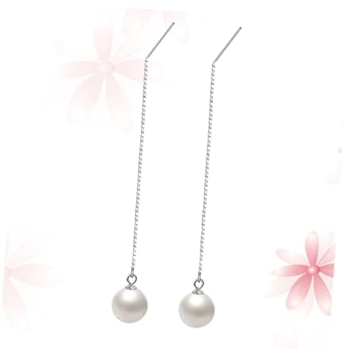 ROMISBABA 1Paar Silber Perlen Quaste Ohrringe für Frauen Eardrop Schmuck für Feiertage Silber ROMISBABA 1Paar Silber Perlen Quaste Ohrringe für Frauen Eardrop Schmuck für Feiertage Silber von ROMISBABA