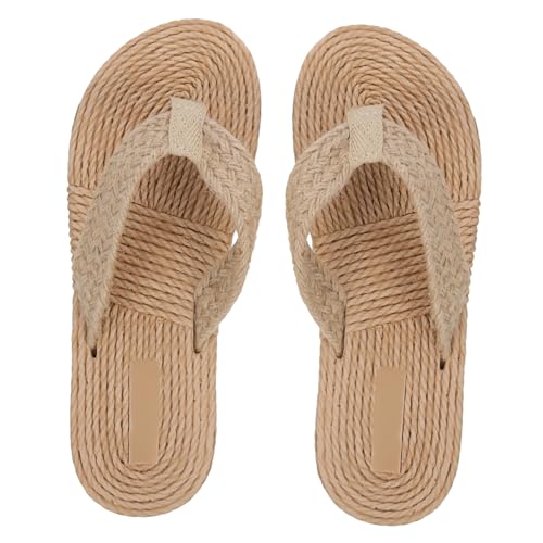 ROMISBABA 1Paar Strandschuhe Damen Flache Sommer Sandalen im Stroh Design Komfortable Badeschuhe für Strand Freizeit Reisen Bequeme Pantoletten ROMISBABA 1Paar Strandschuhe Damen Flache Sommer Sandalen im Stroh Design Komfortable Badeschuhe für Strand Freizeit Reisen Bequeme Pantoletten von ROMISBABA