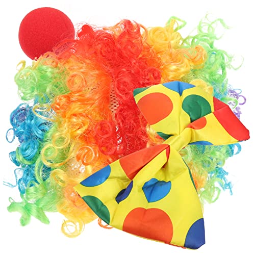 ROMISBABA 1Satz Clown Kostüm Set mit Clown Perücke Clown Nase Fliege für Karneval Halloween Cosplay Komfortables Zubehör für Lustige Bühnenaufführungen Partys ROMISBABA 1Satz Clown Kostüm Set mit Clown Perücke Clown Nase Fliege für Karneval Halloween Cosplay Komfortables Zubehör für Lustige Bühnenaufführungen Partys von ROMISBABA