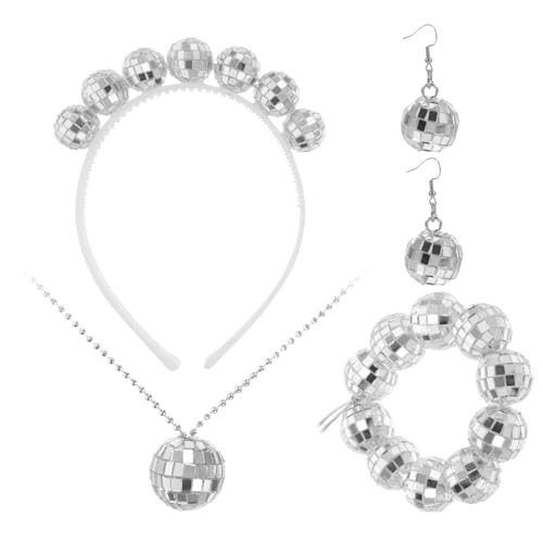 ROMISBABA 1Satz Disco Accessoires für Damen Glänzende Halskette Armband Ohrringe Stirnband im Vintage Disco Kugel Partys Karneval Einzigartige Geschenkidee ROMISBABA 1Satz Disco Accessoires für Damen Glänzende Halskette Armband Ohrringe Stirnband im Vintage Disco Kugel Partys Karneval Einzigartige Geschenkidee von ROMISBABA