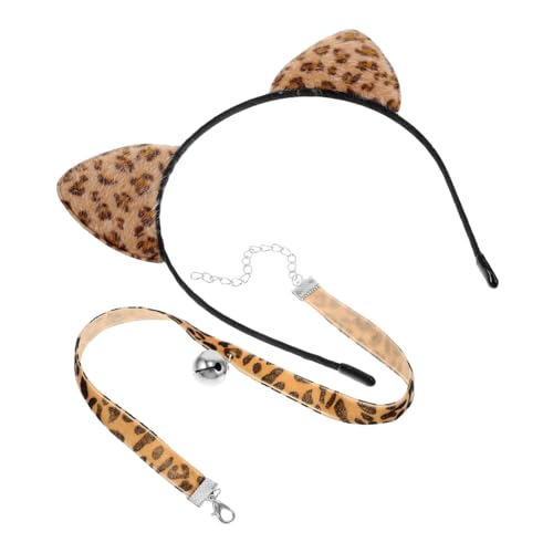 ROMISBABA 1Satz Leopardenmuster Katzenohren Stirnband Halskette Dekoratives Zubehör für Partys Leicht für Langanhaltenden Tragekomfort für Cosplay Events ROMISBABA 1Satz Leopardenmuster Katzenohren Stirnband Halskette Dekoratives Zubehör für Partys Leicht für Langanhaltenden Tragekomfort für Cosplay Events von ROMISBABA