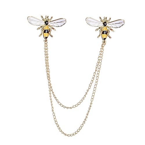 ROMISBABA 1Stk Biene Quaste Kragennadel Vintage Kragennadel baumeln Hemdkragennadel mit Kette Stellnadel abstecknadeln party dekoration kreative Brustnadel Anzugbrosche Zinklegierung Golden ROMISBABA 1Stk Biene Quaste Kragennadel Vintage Kragennadel baumeln Hemdkragennadel mit Kette Stellnadel abstecknadeln party dekoration kreative Brustnadel Anzugbrosche Zinklegierung Golden von ROMISBABA