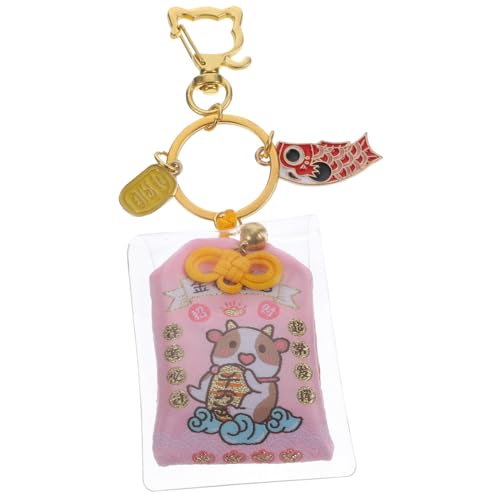 ROMISBABA 1Stk Jahr des Ochsen-Schlüsselanhängers oq Key Chain The Key Schlüsselanhänger-Zubehör Kuh Rinder Schlüsselanhänger Ochse Jahr Schlüsselanhänger ochsenjahr Stoff Rosa von ROMISBABA