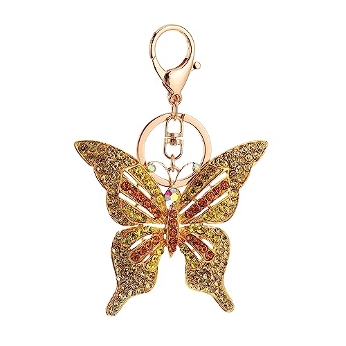 ROMISBABA 1pc Schlüsselanhänger Schlüsselanhänger Tasche Schmetterling Form Gelb Strass Hohl Legierung Schlüsselanhänger Charms von ROMISBABA