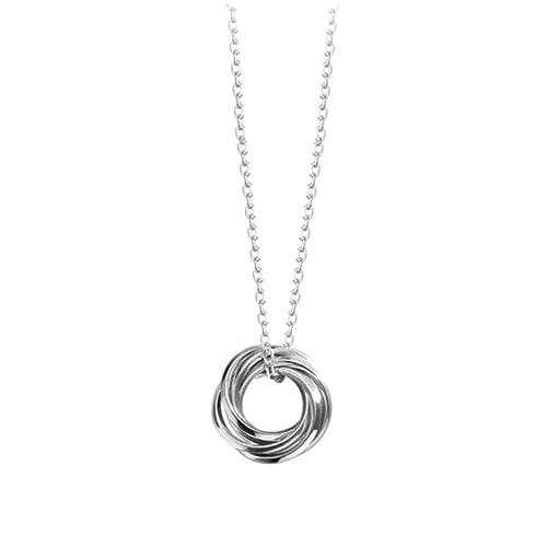 ROMISBABA 1Stück Halskette für Damen Silber Geometrisches Ringdesign Einfach Perfektes Valentinstagsgeschenk für Frauen Tragbar Vielseitig Kombinierbar von ROMISBABA