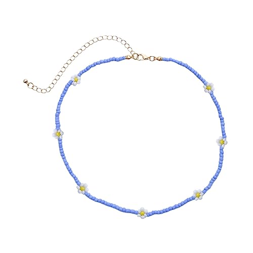 ROMISBABA Bunte Perlen Halskette Für Damen Kreative Handgewebte Blumen Kette Boho Schmuck Für Partys Und Festivals Stilvolle Schlüsselbeinkette von ROMISBABA